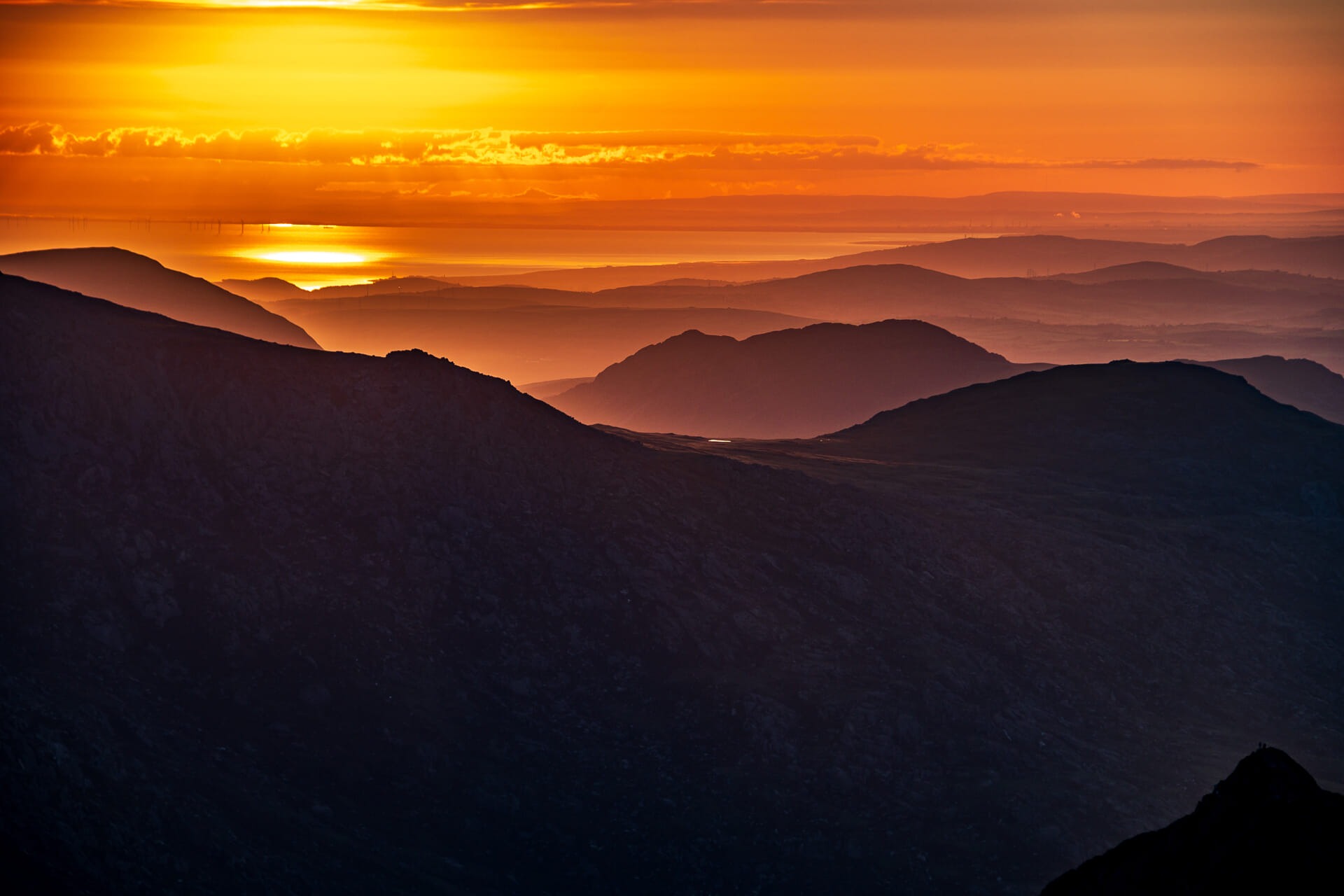 Yr Wyddfa Snowdon Summit at Sunrise